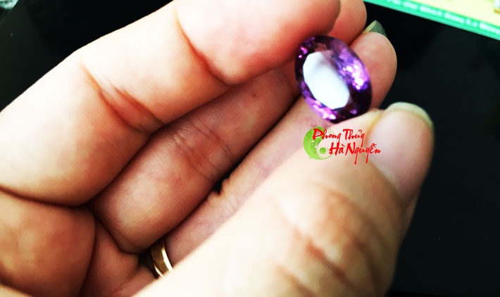 mặt đá thạch anh tím hình oval